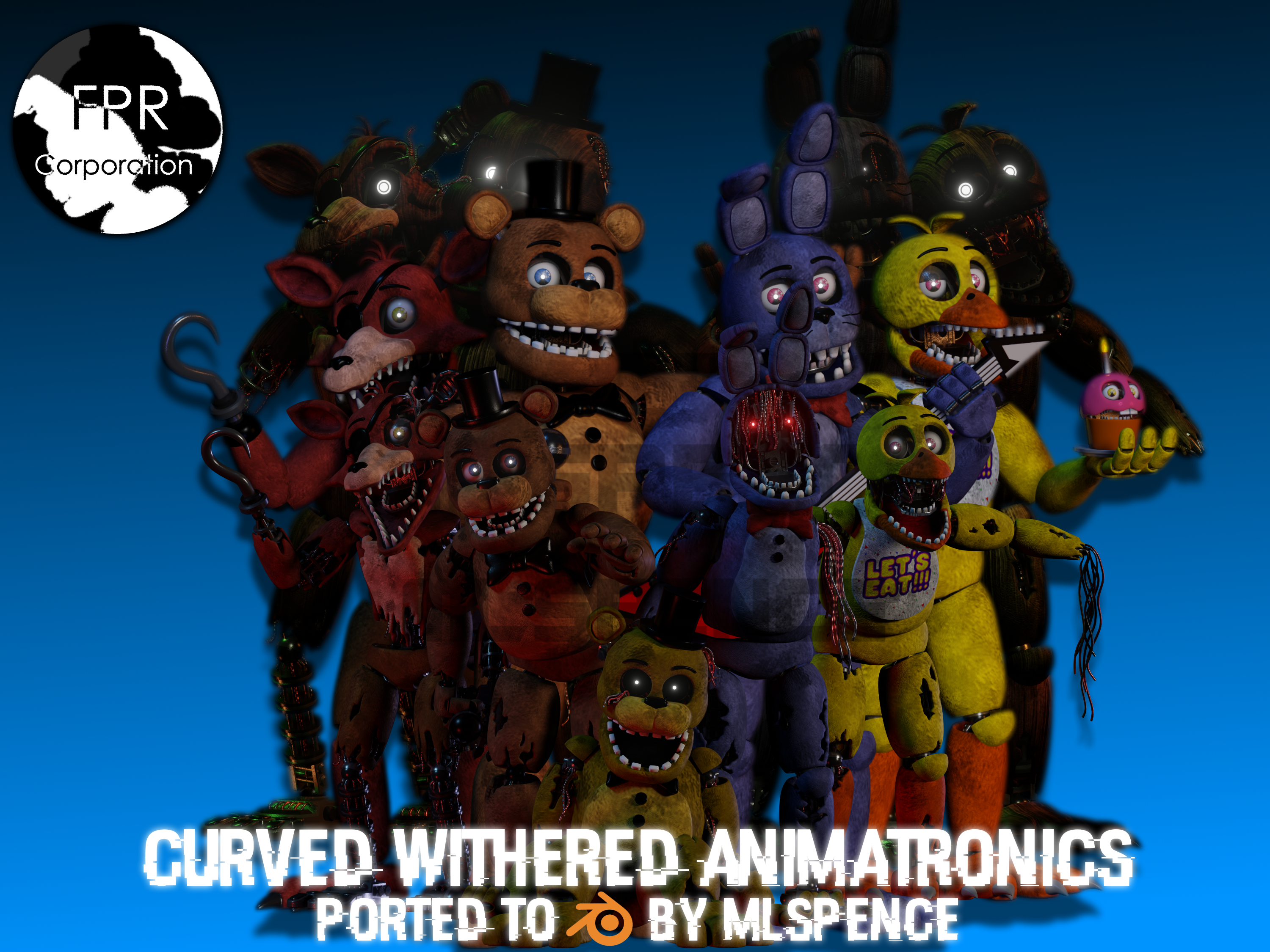 Blender 2.9) Fnaf 2's Office: The Withereds (Models by Morigandero