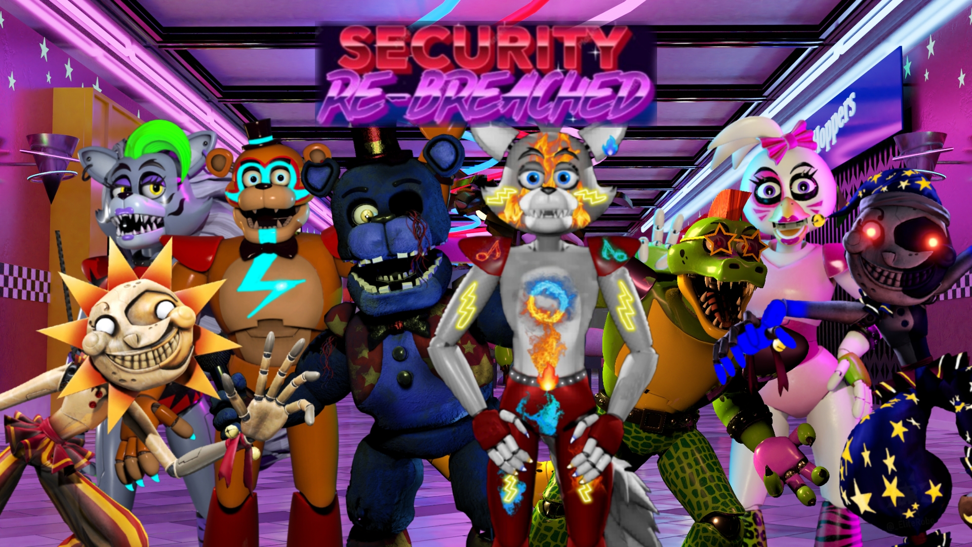 Five Nights At Freddy's Security Breach Poster by SirBlueStudios