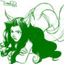 Kitty girl in green (Sketch) 11-26-12