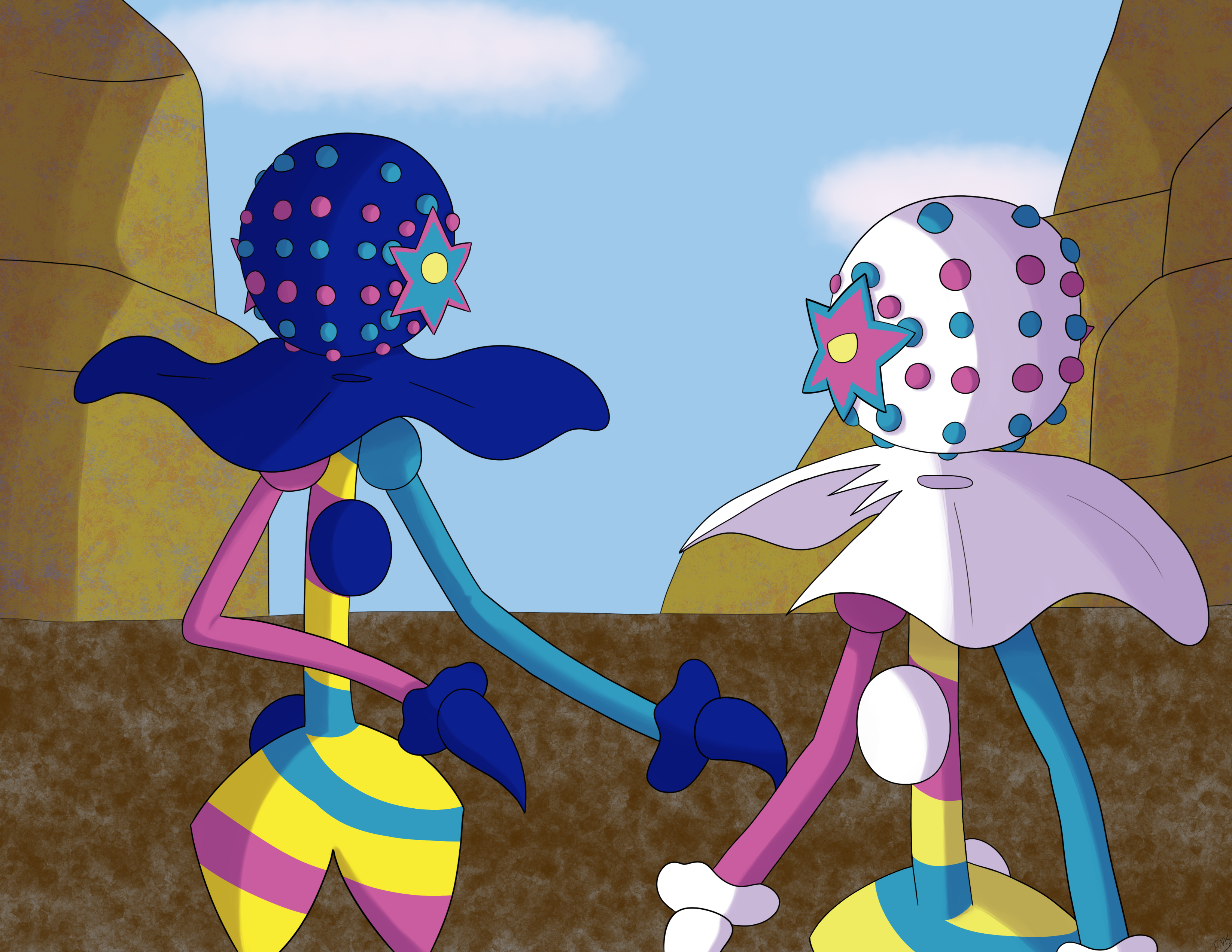 Blacephalons in a Canyon