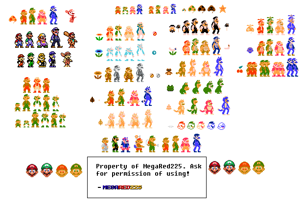 Various Mario Renditions (SMB Style) by MegaRed225 on DeviantArt