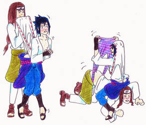 Request - Sasuke + Neji wedgies by Black-Chocobo99