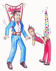 Request - Phoenix Wright + Apollo Justice wedgies by Black-Chocobo99