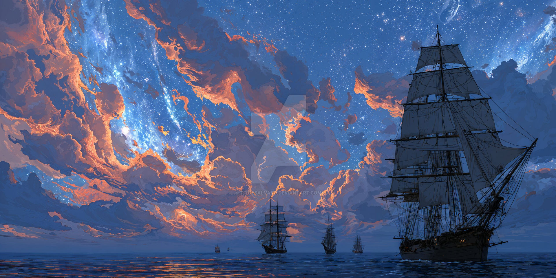 Sails Beneath the Nebula