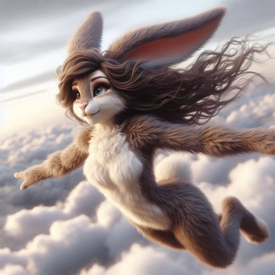 Flying rabbit by FoxdenAI on DeviantArt