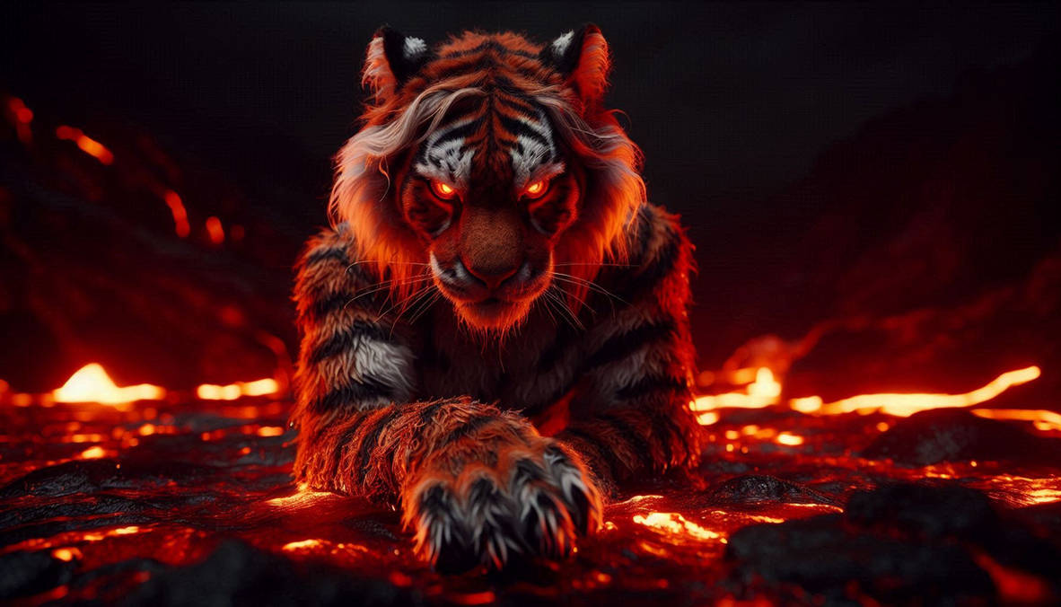 Volcano tiger by FoxdenAI on DeviantArt