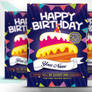Kids Happy Birthday Flyer PSD Template