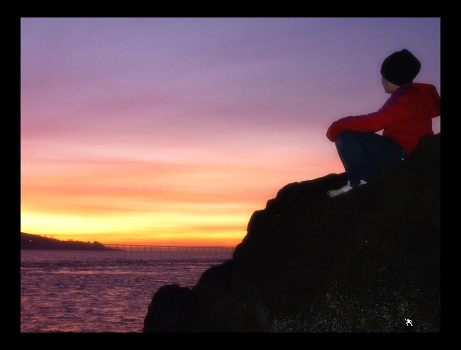 girl on a rock