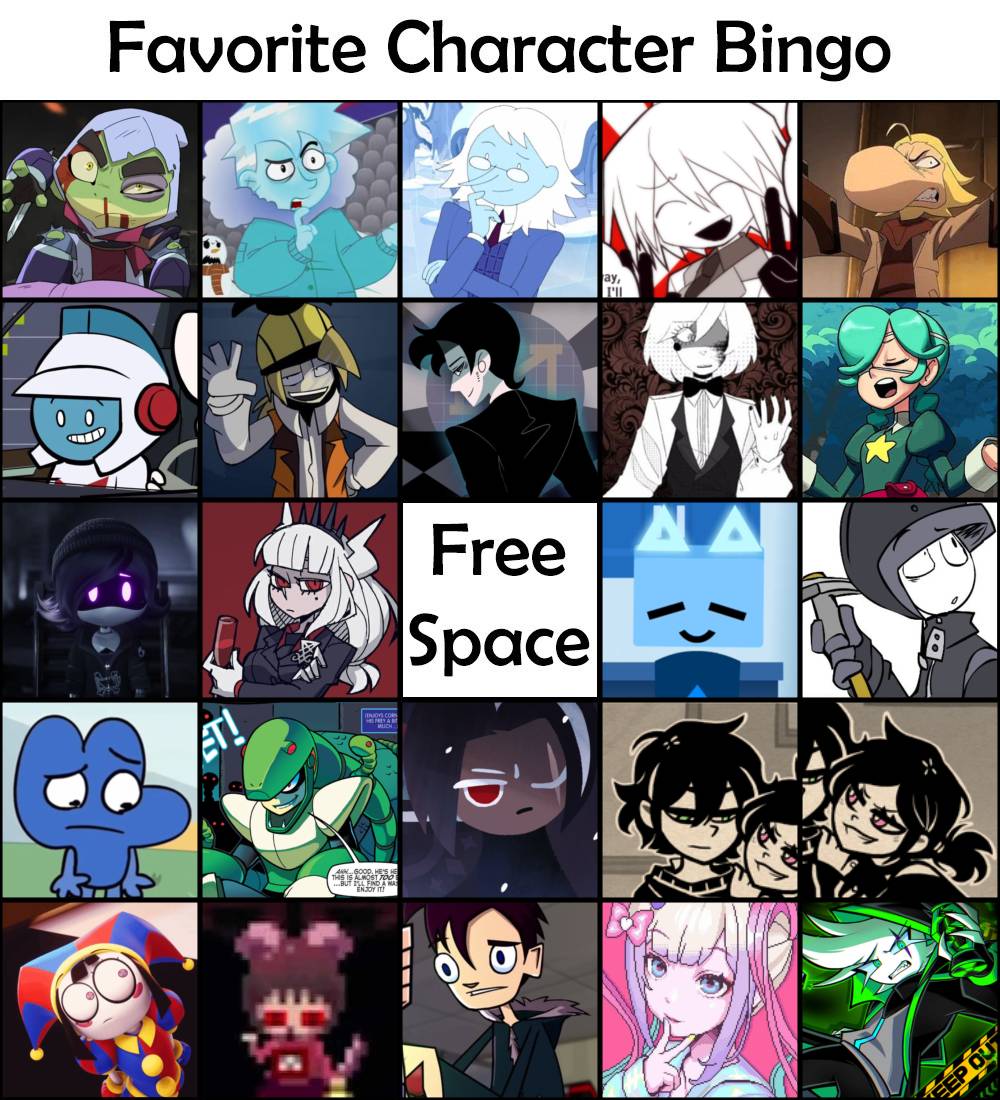 My Favorite Character Bingo by MegaFume on DeviantArt My Favorite Character Bingo by MegaFume on DeviantArt
