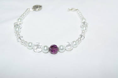 Purple and Pearls Bracelet