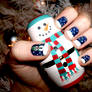 Christmas Snowman nails