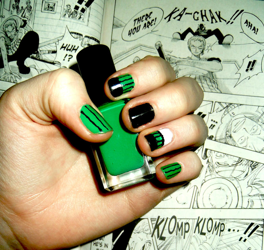 Zoro . One Piece Nails by RoxysSlushPuppie on DeviantArt