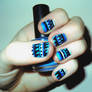 Blue Tribal Nails