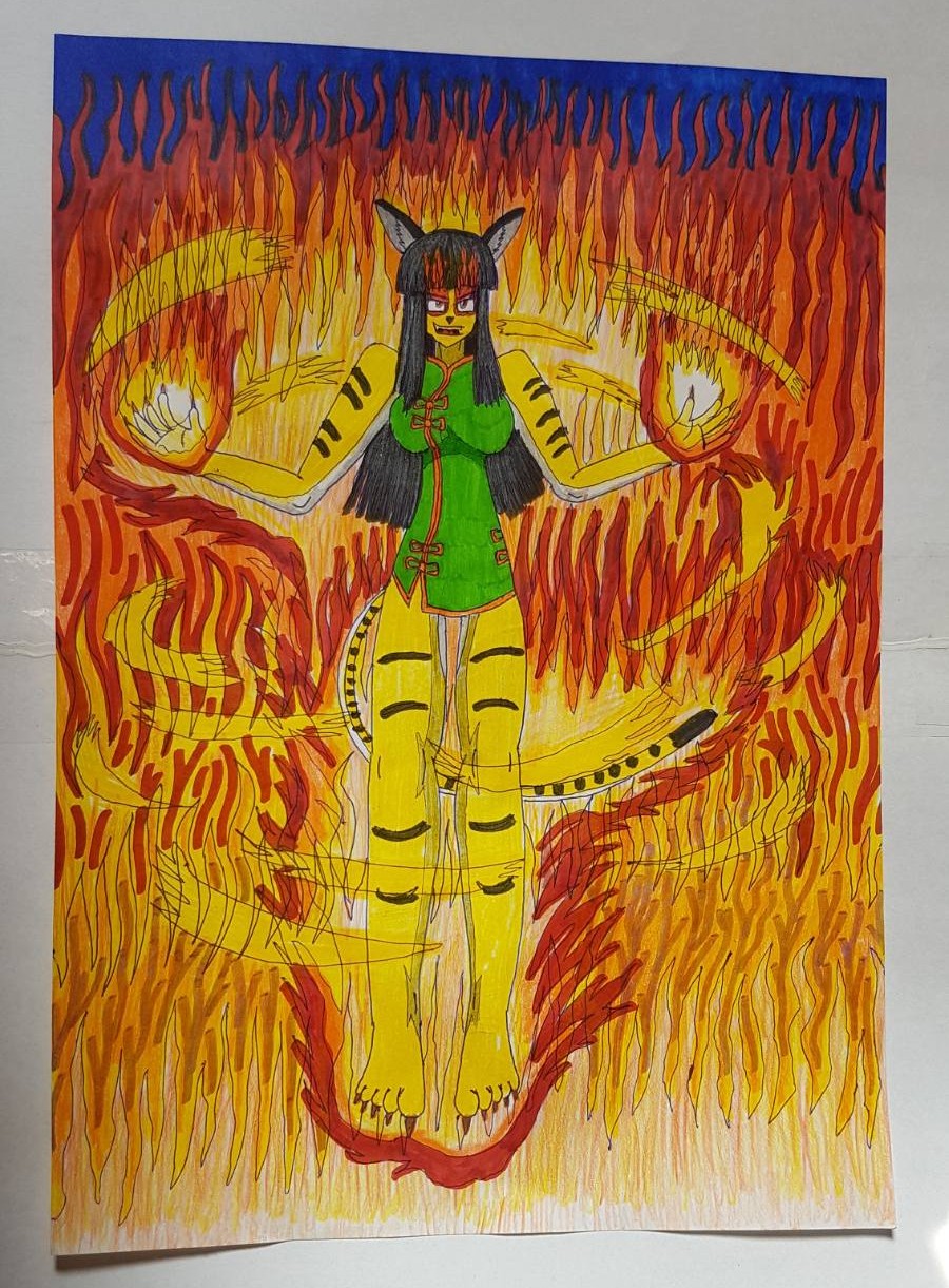 Kaan Li with the magic of fire