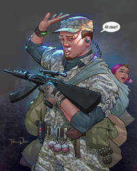 Soldier and baby