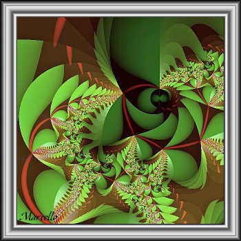 Green Leaves Framed