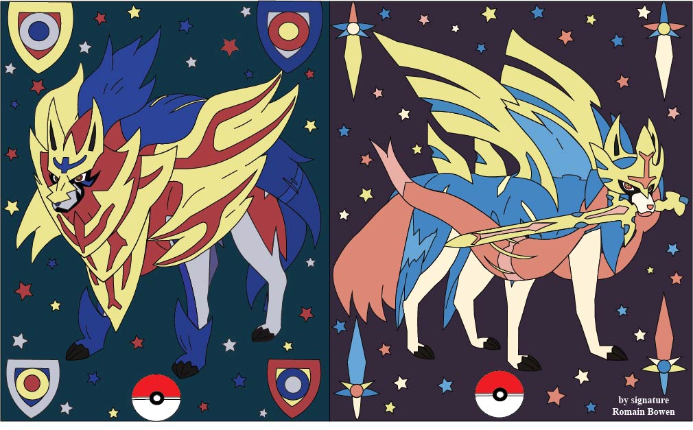 Zacian And Zamazenta!!! by KirbyArtist11 on DeviantArt