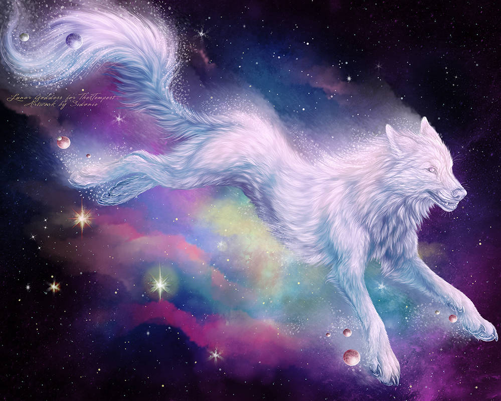 Магические звери 1. Волк фэнтези. Волшебные волки. Волк космос. Фантастические картинки животных.