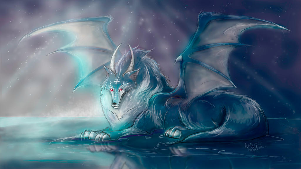 Ice Berg, the Winged Ice Wolf by Mad--Munchkin on DeviantArt