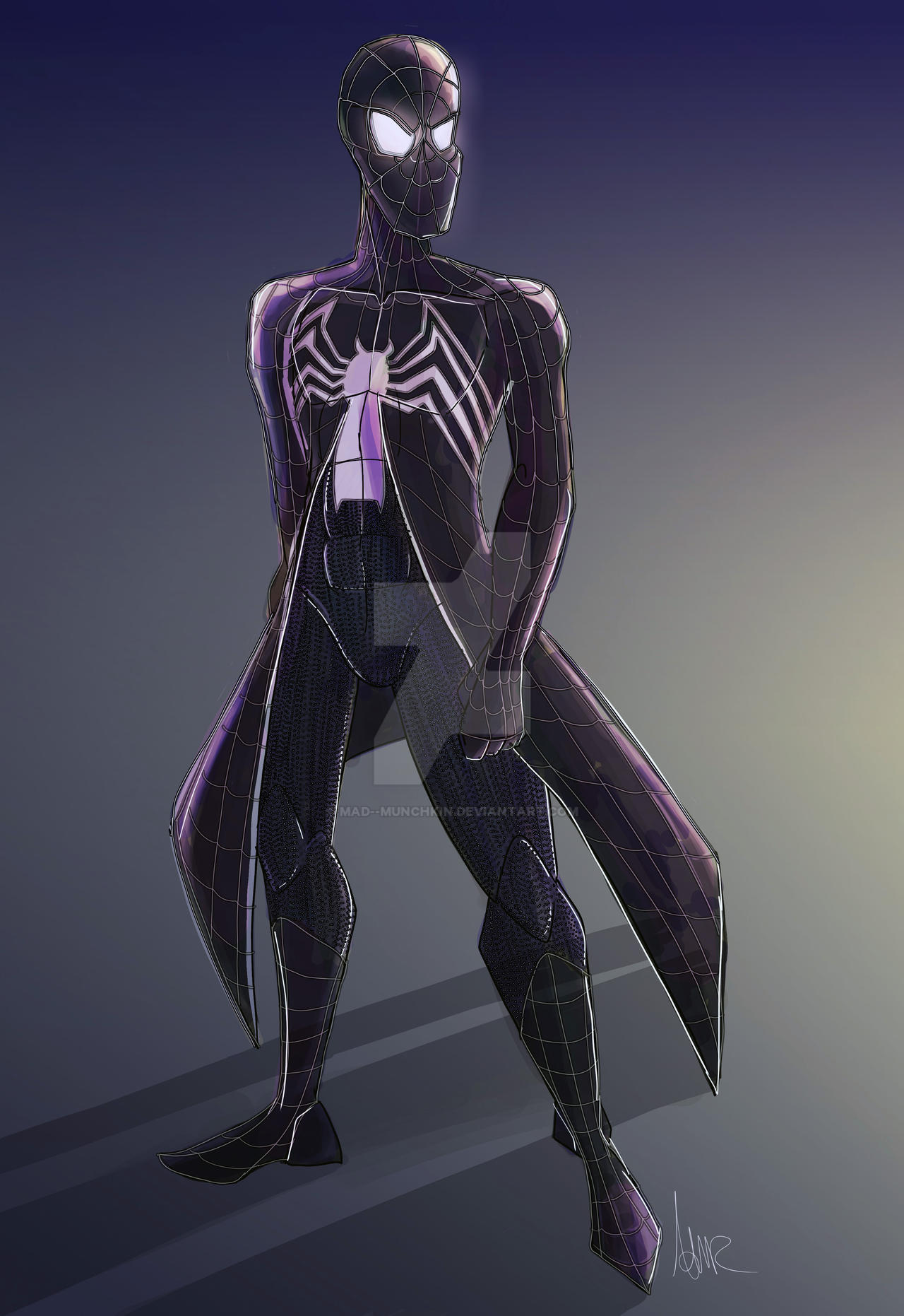 Commission Spiderman Black suit trench coat design by MadMunchkin on