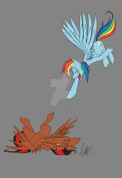 Commission Rainbow Dash Laughing at Pegasus OC