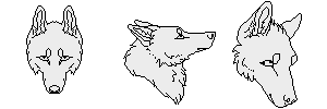 F2U Wolf Headshots (lineart|Pixel)