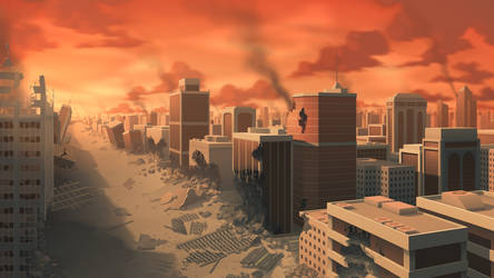 City Destruction - Background Art