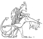 Dragon and unicorn by Pedantia