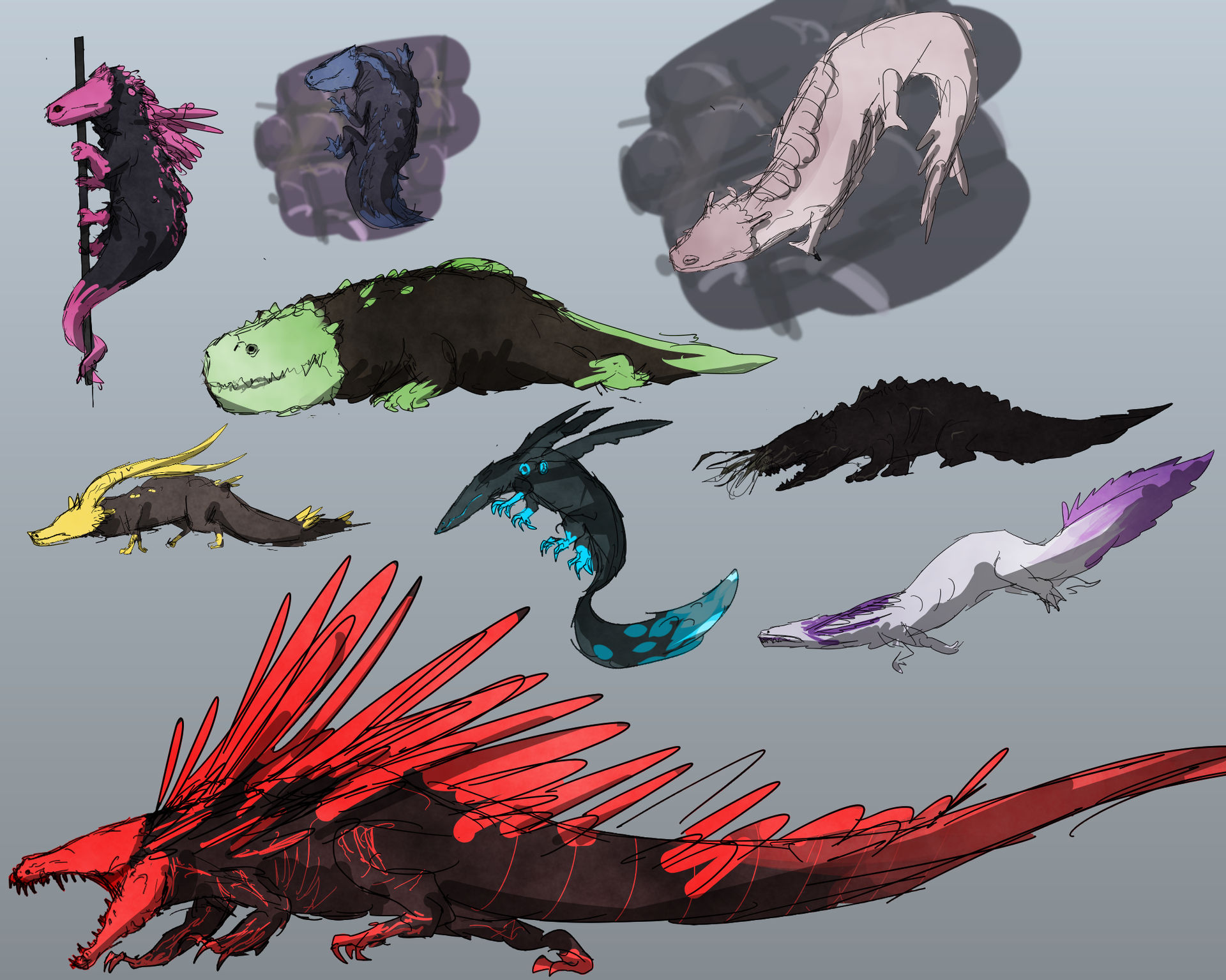 Rain World - Lizards by Caseys42 on DeviantArt