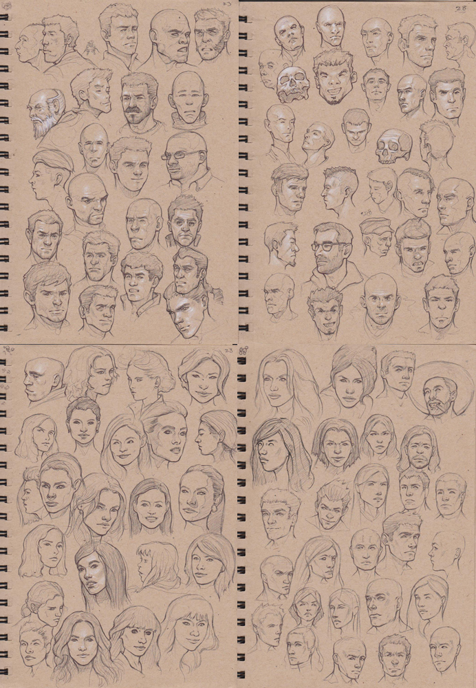 100 Head sketches