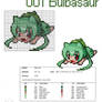 #001 Bulbasaur Moemon Cross Stitch Pattern