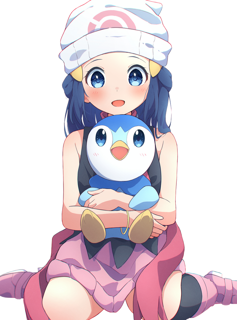 Pokemon Dawn (Hikari) with Piplup (Pochama) Render by minhchauk1k on ...