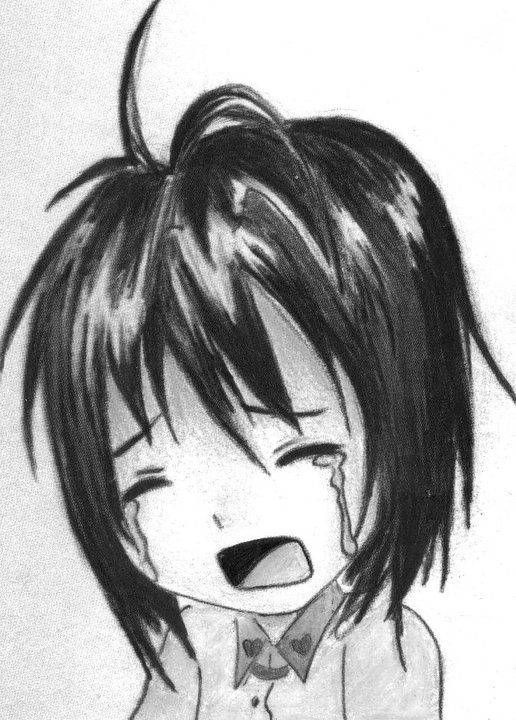 Happy Anime Girl Crying Drawing.