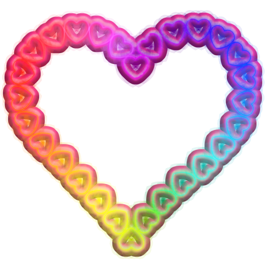 Plasticy 2 Neon Full Rainbow Heart No Background By Mrbunnylamakins On
