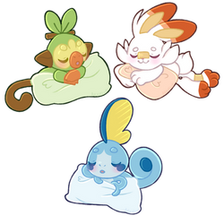 Grookey, Scorbunny and Sobble - Galar Stickers!