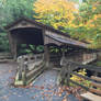 Covered bridge in fall