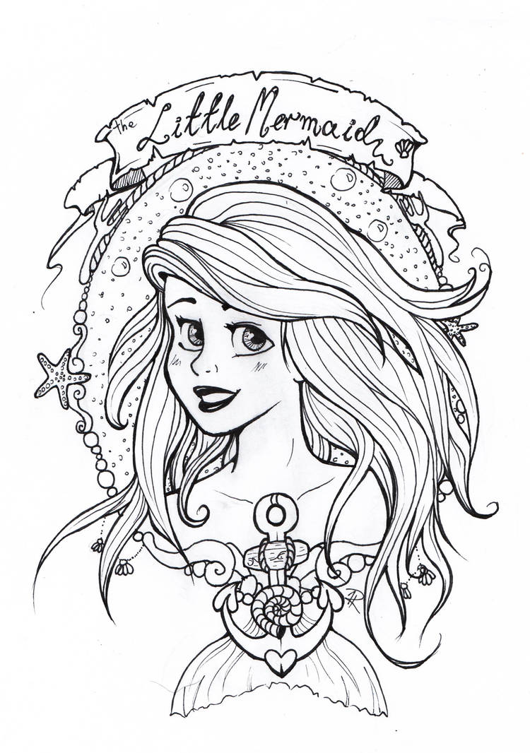 The Little Mermaid lineart by strawberry-circus on DeviantArt