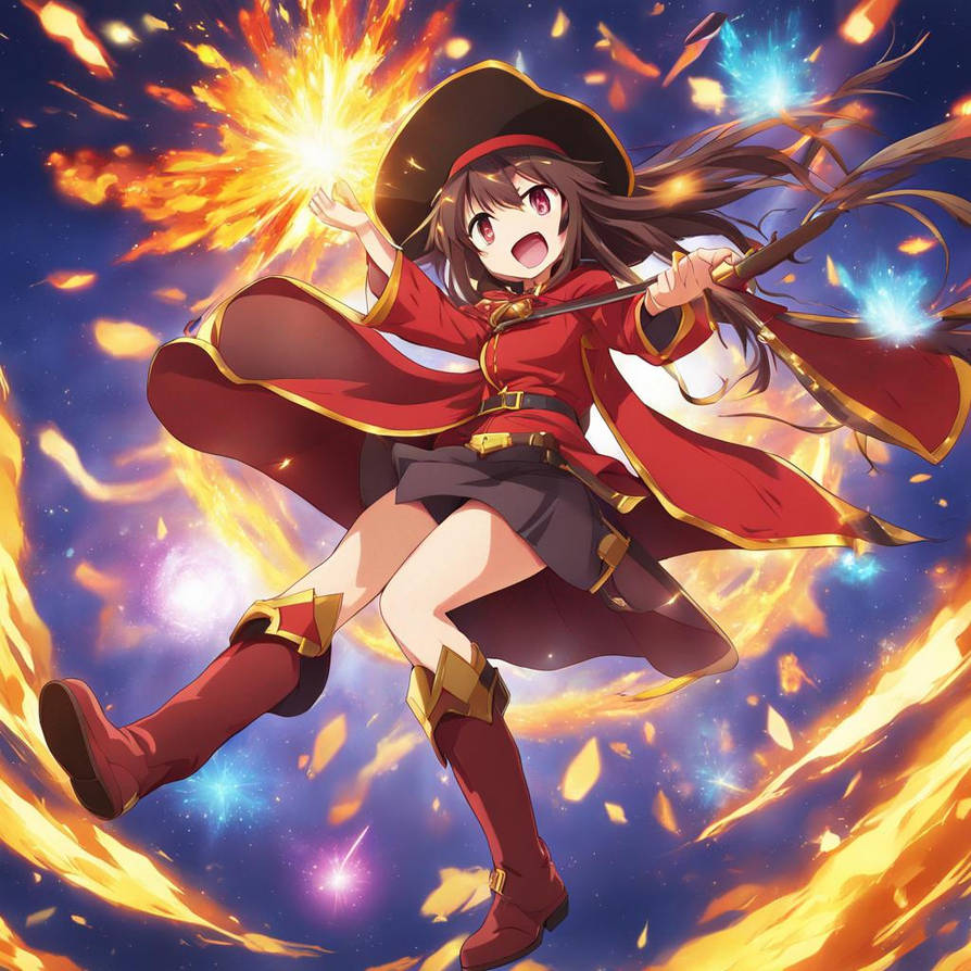 Megumin Using Magic Megumin by KvikiPurple on DeviantArt