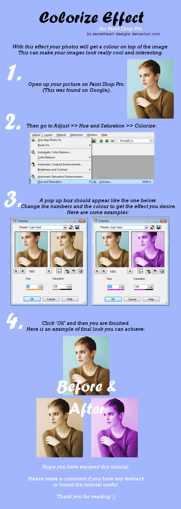 Colorize Effect Tutorial by secretheart-designs on DeviantArt