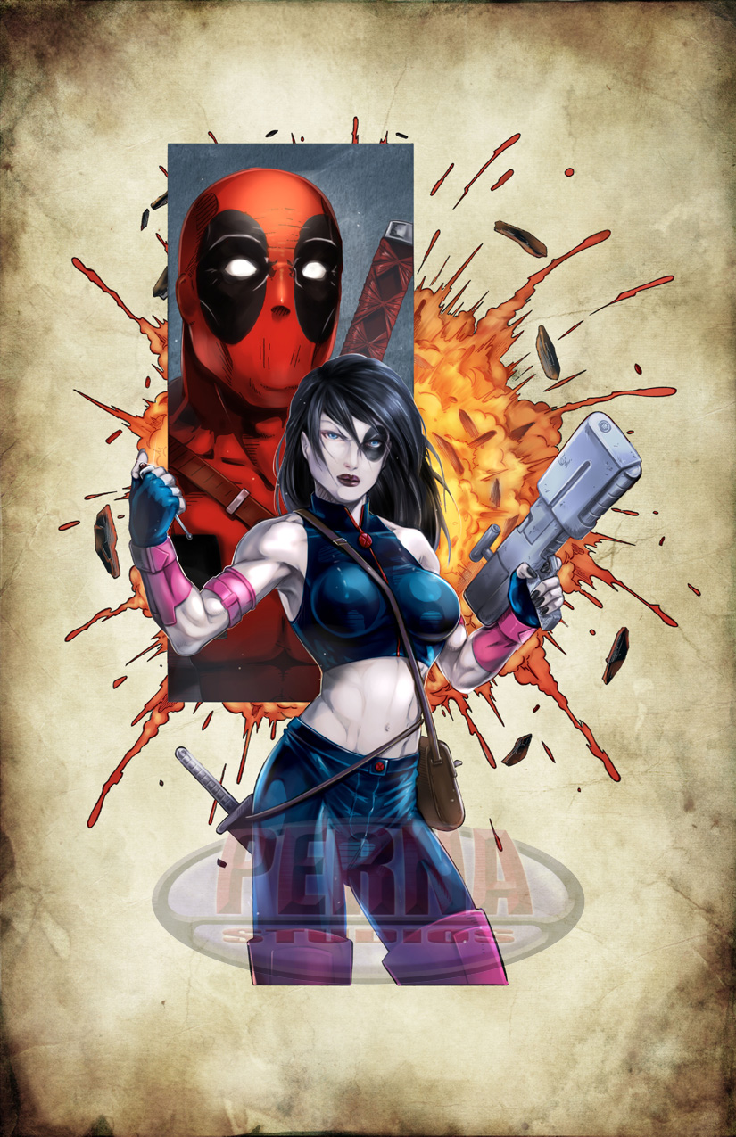 Domino Deadpool Color Print