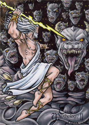 Zeus Vs. Typhon Sketch Card - Classic Mythology II