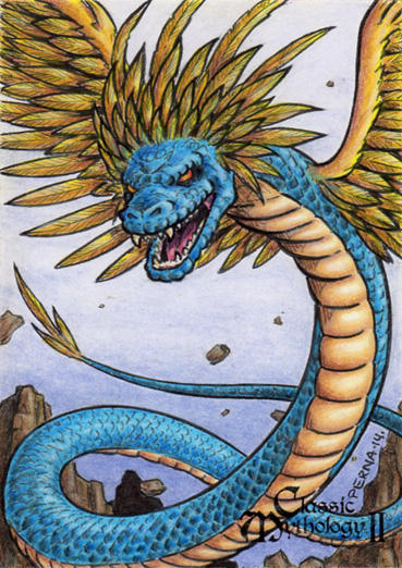 Quetzalcoatl Sketch Card - Classic Mythology II by tonyperna on DeviantArt