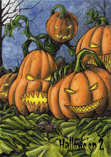 Jack-o-lanterns Sketch Card - Hallowe'en 2