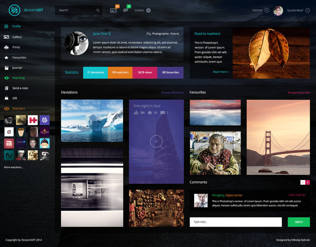 deviantART Redesign by SycylianBeef on DeviantArt