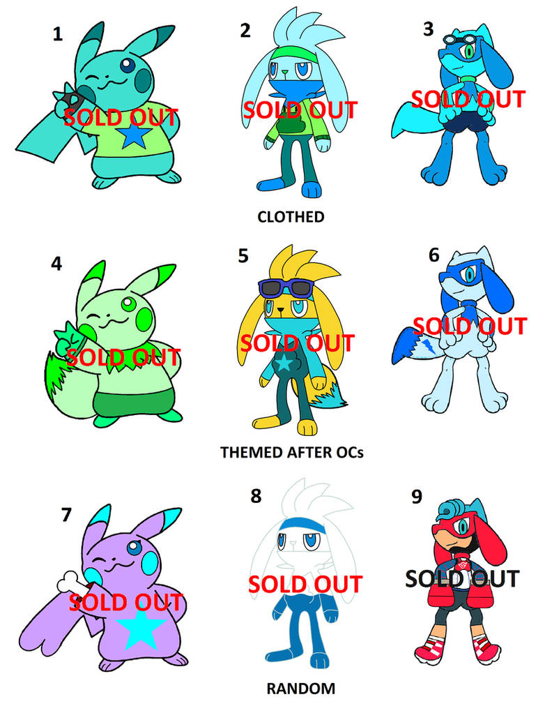 Pikachu, Raboot and Riolu adoption (CLOSED) by AlexTheBuizel52138 on ...