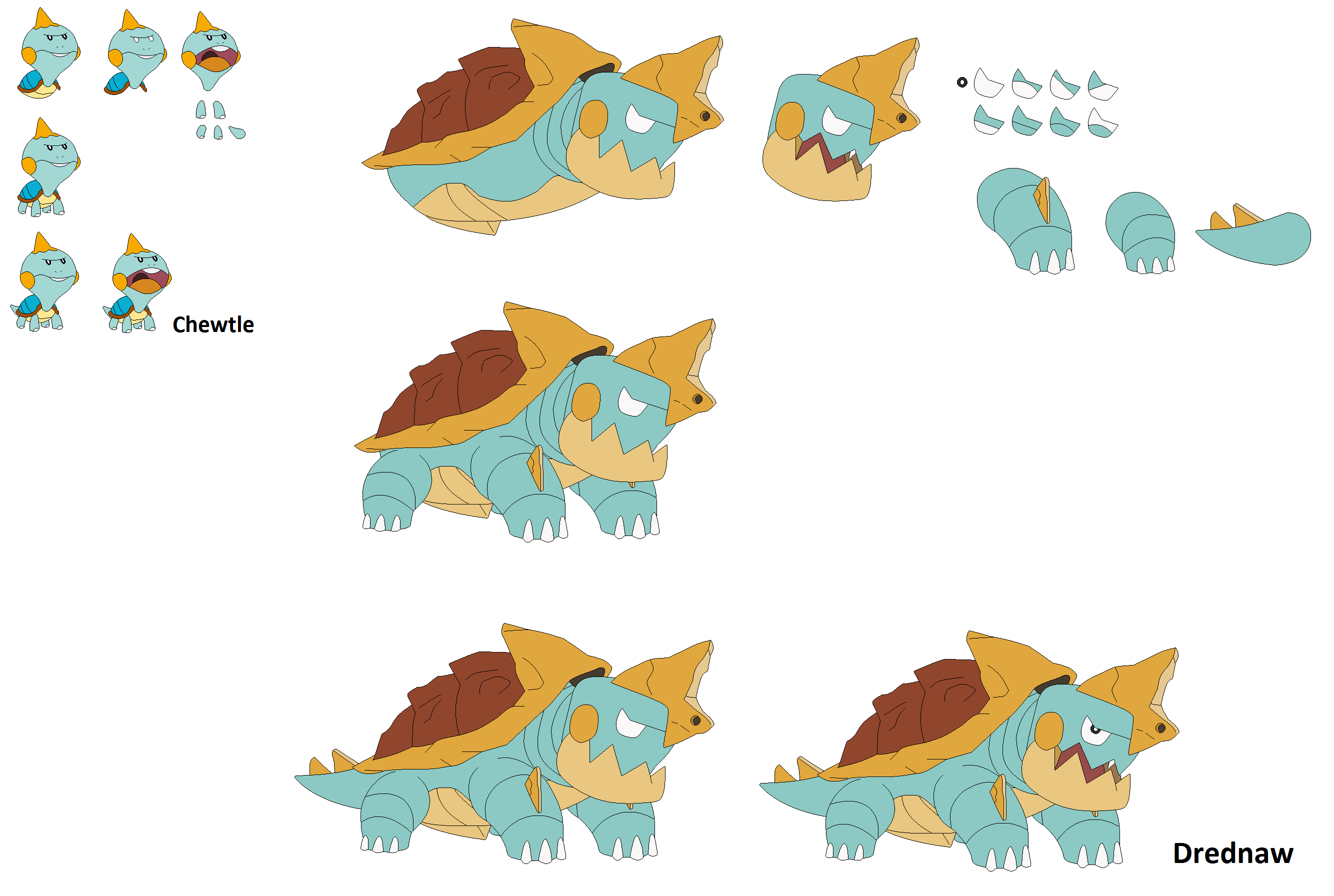 Chewtle and Drednaw character builder by AlexTheBuizel52138 on DeviantArt
