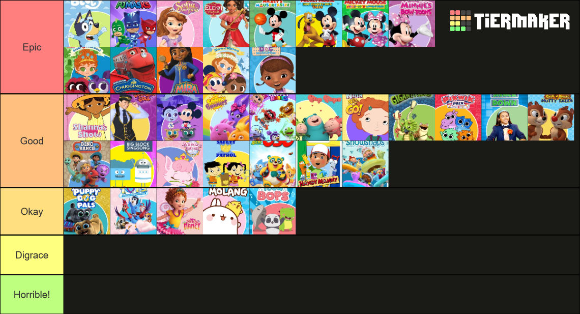Ranking Every Disney Junior Show by julinhafidelis on DeviantArt