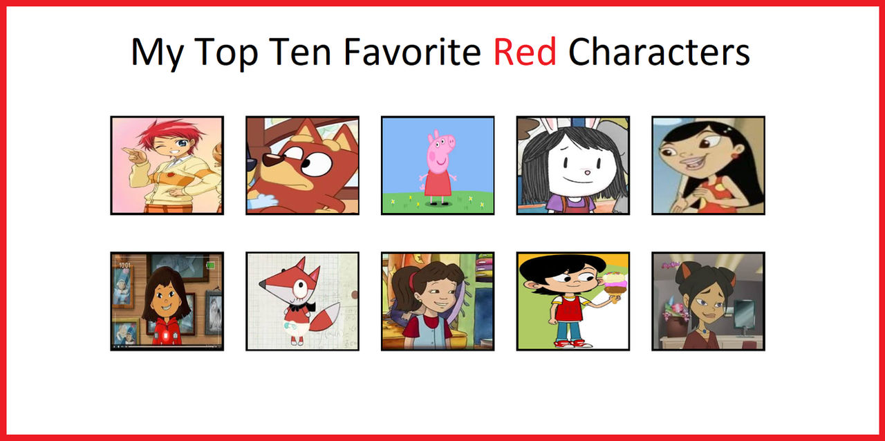 My Top 10 favorite red characters by julinhafidelis on DeviantArt