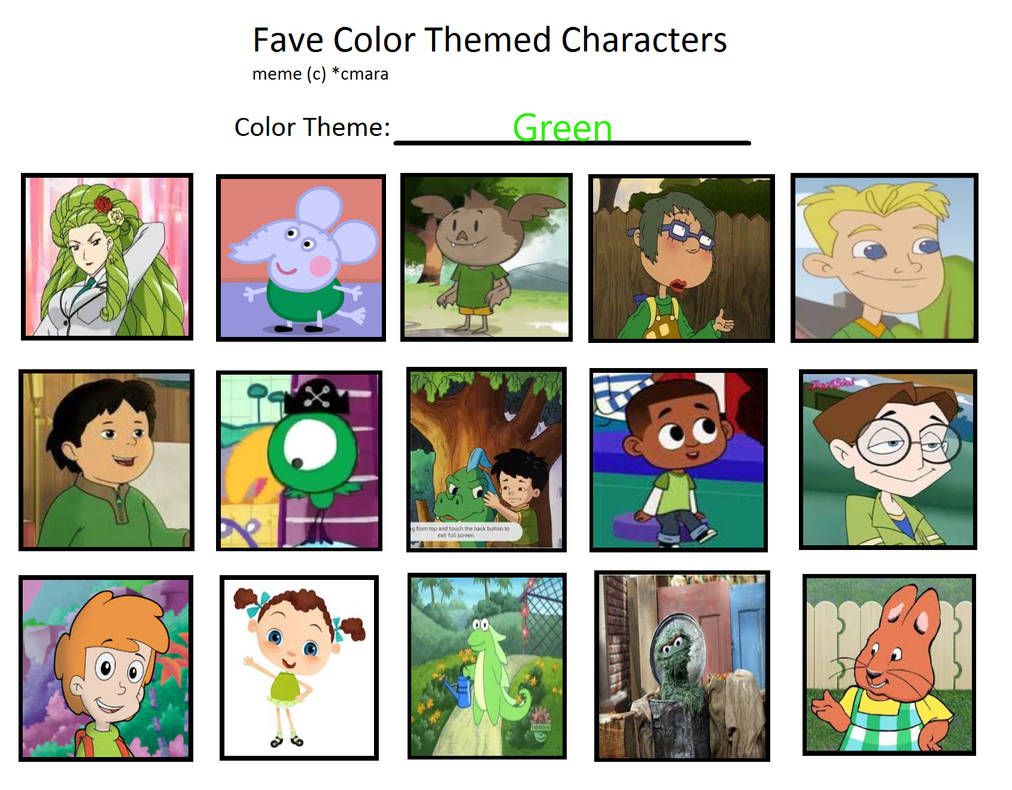 My Favorite Green Themed Characters by julinhafidelis on DeviantArt