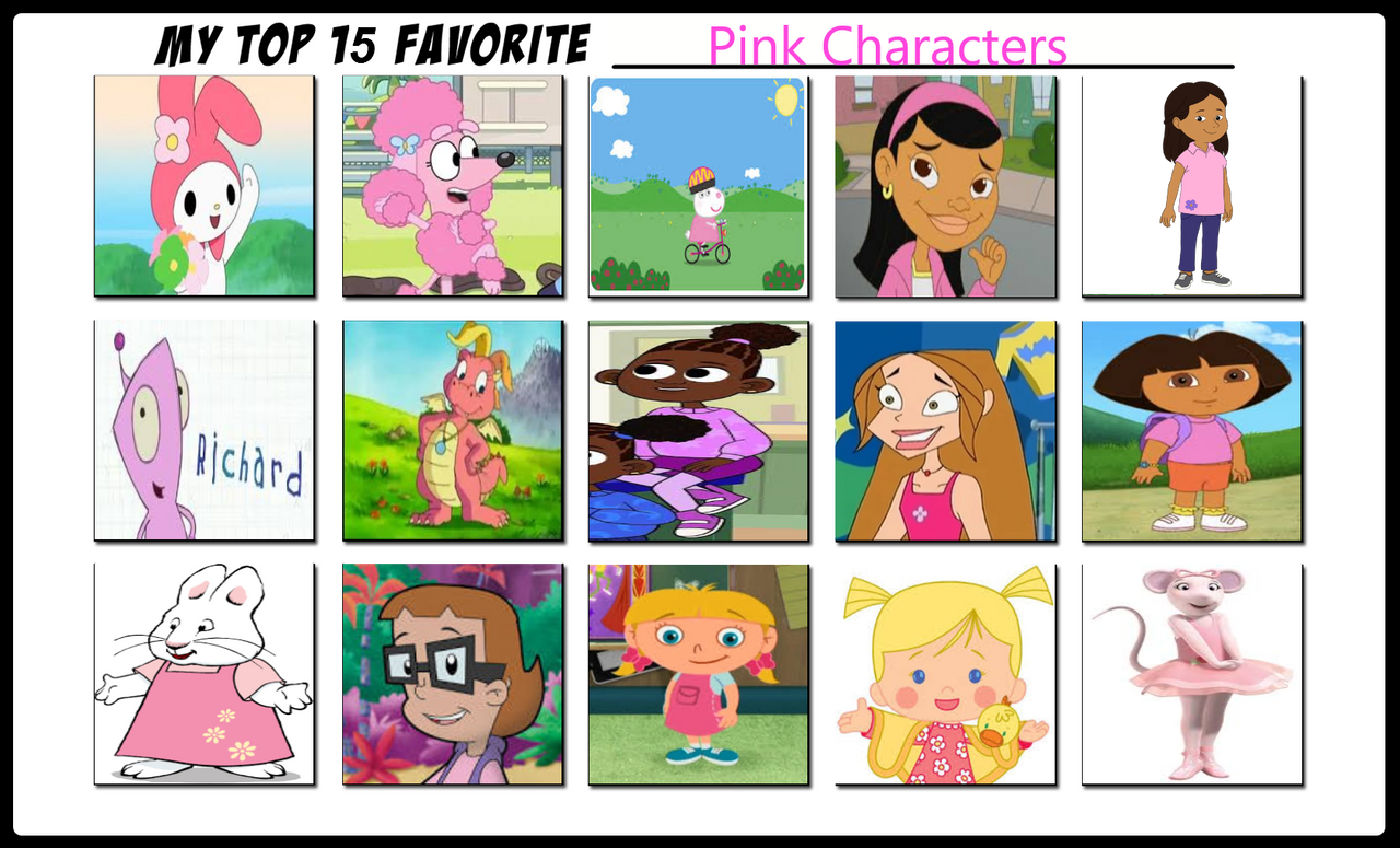 Pink Character Color My Top 15 Favorite Pink Characters by julinhafidelis on DeviantArt